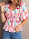 Chic Abstract Print Top