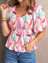 Summer Abstract Print Blouse