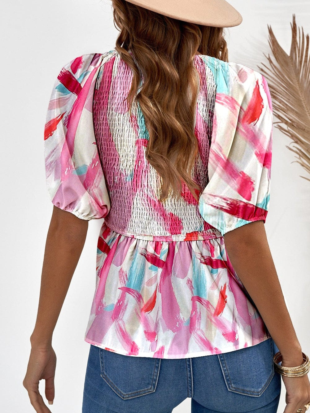 Summer Abstract Print Blouse