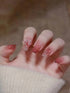 Pink Bowknot Heart Gradient Nail Sticker Set for Trendy Nail Art