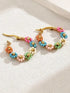 Pretty Pink Floral Hoop Earrings for Chic Outfits