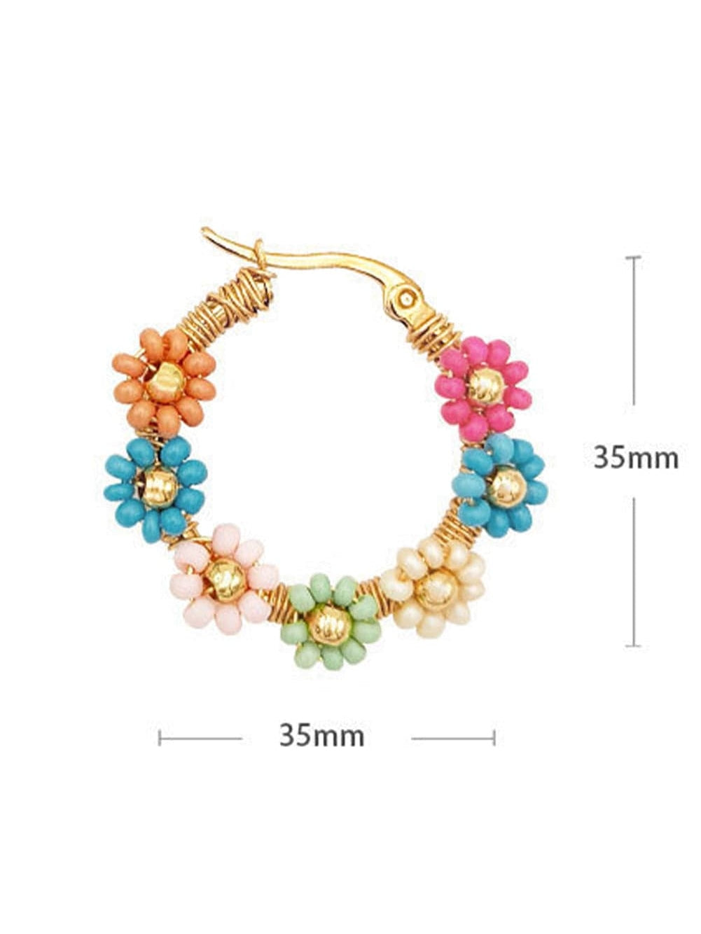 Pretty Pink Floral Hoop Earrings for Chic Outfits