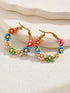 Pretty Pink Floral Hoop Earrings for Chic Outfits