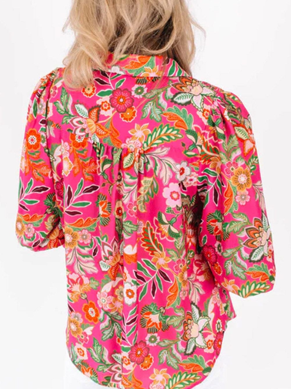 Floral Print Collared Shirt