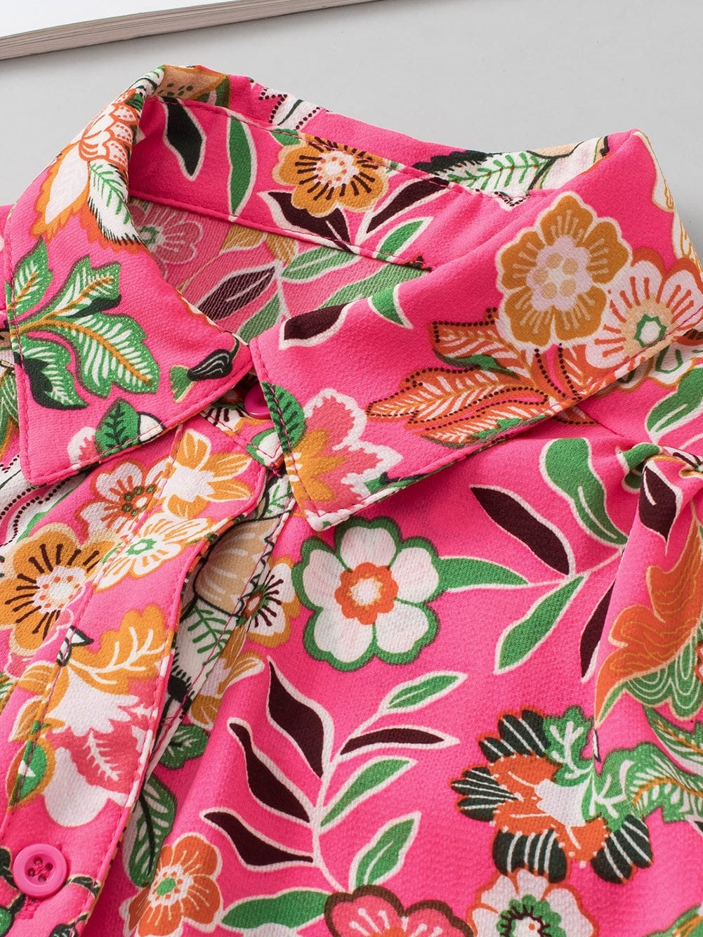 Floral Print Collared Shirt