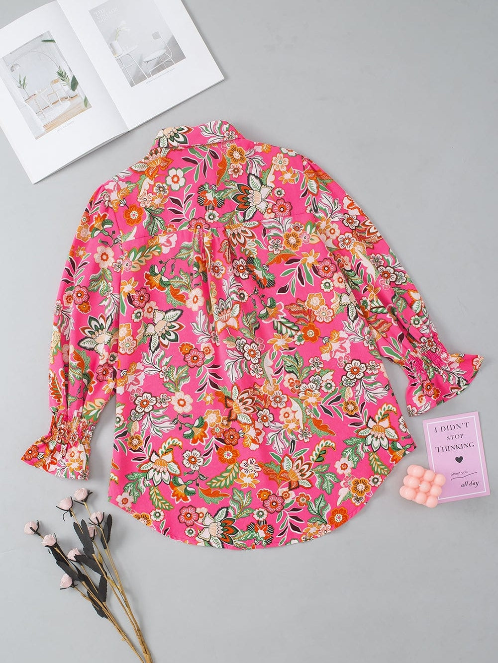 Floral Print Collared Shirt