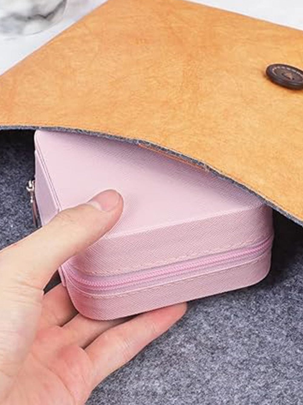 Chenille Pink Monogram Jewelry Storage Case