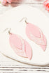 Pink Leaf Layered Valentine's Day Earrings