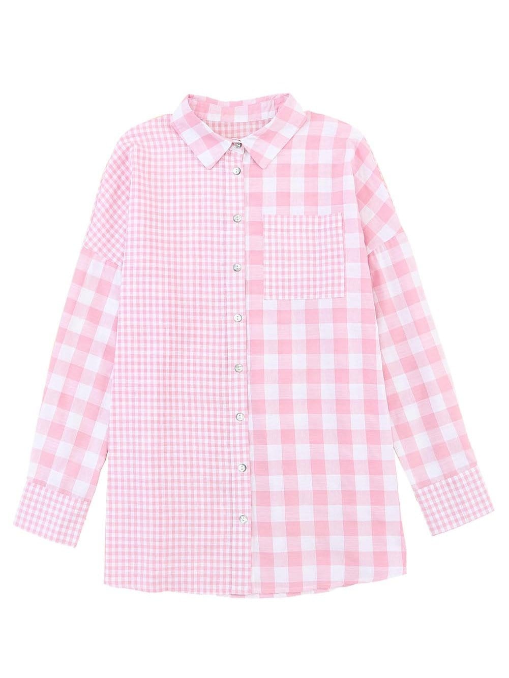 Versatile Pink Plaid Shirt