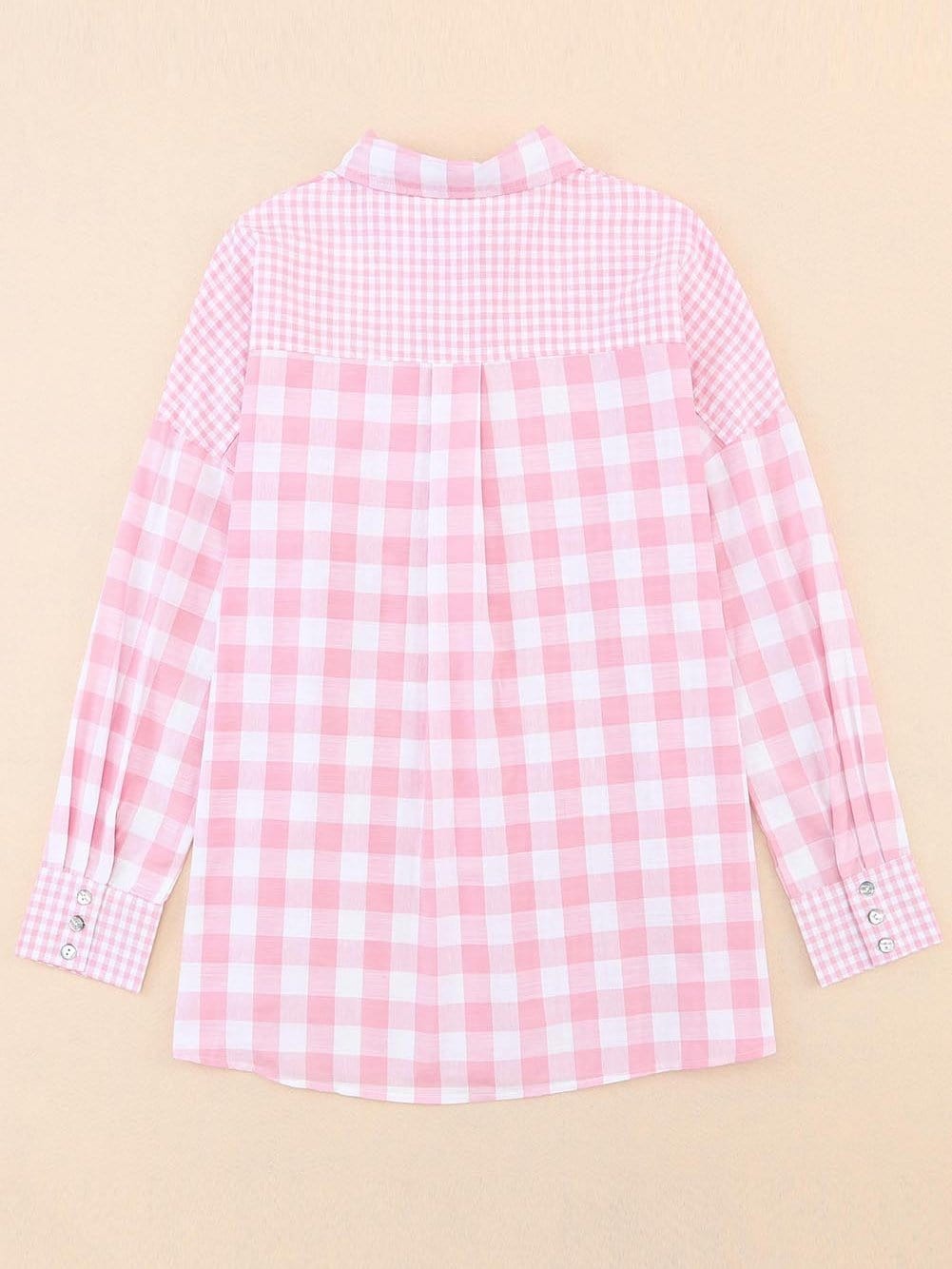 Versatile Pink Plaid Shirt