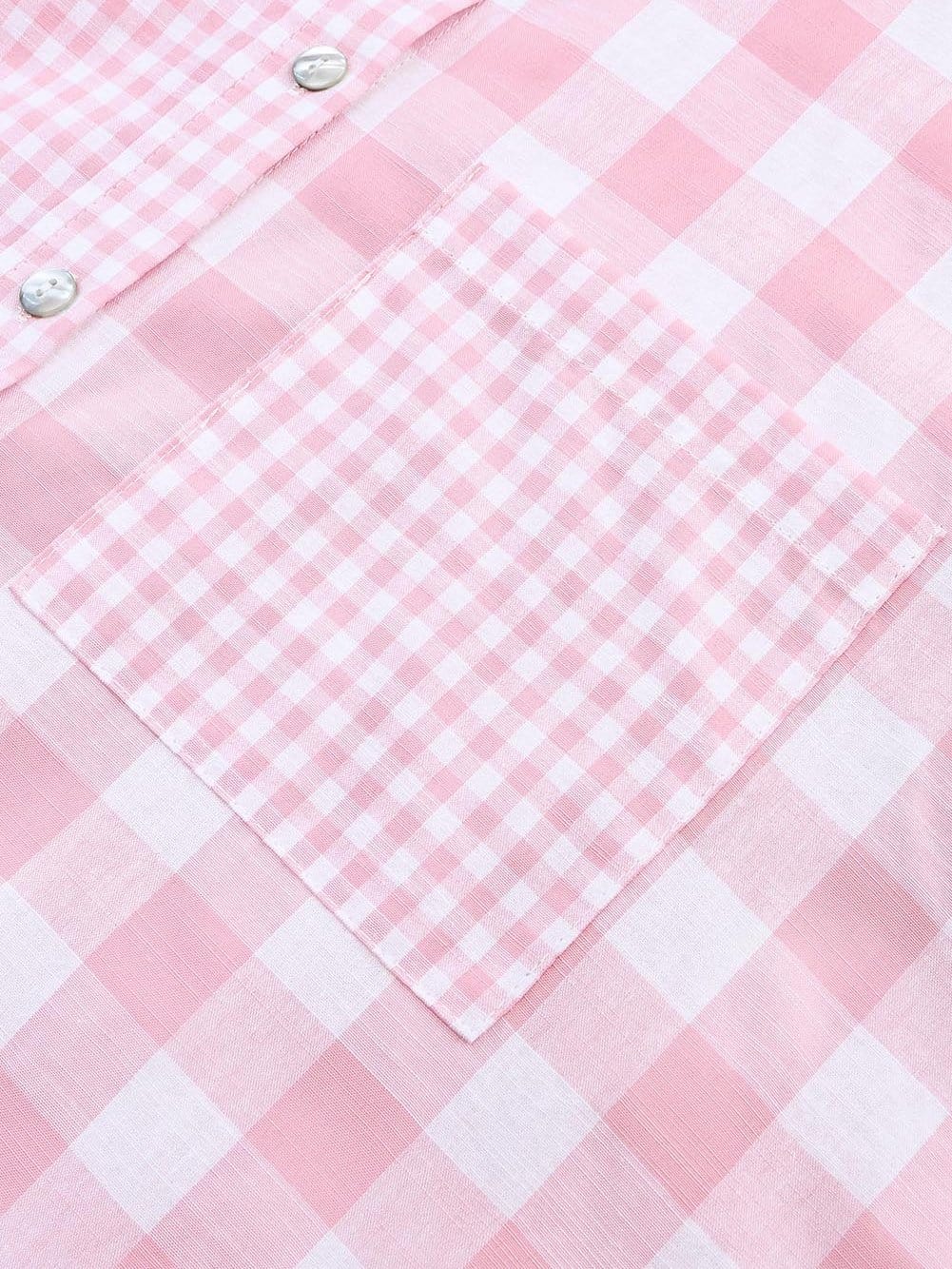 Versatile Pink Plaid Shirt