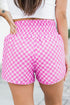 Pink Checkered Board Shorts