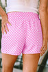 Pink Checkered Board Shorts