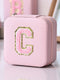 Pink Sequin Chenille Letter Travel Jewelry Organizer