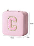 Pink Sequin Chenille Letter Travel Jewelry Organizer