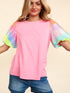 Rainbow Striped Sequin Top
