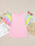 Rainbow Striped Sequin Top