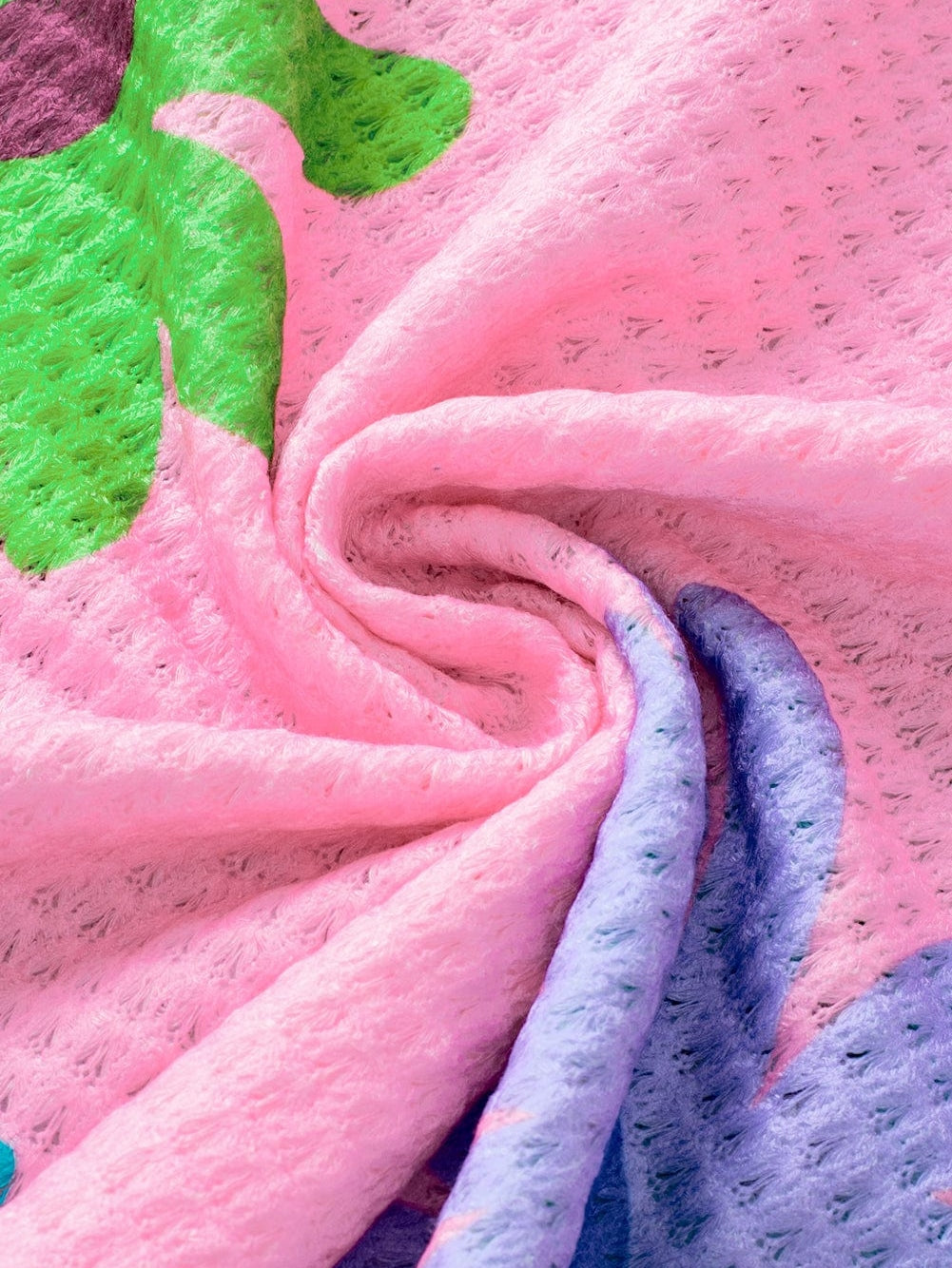 Pink Waffle Knit Floral T-Shirt