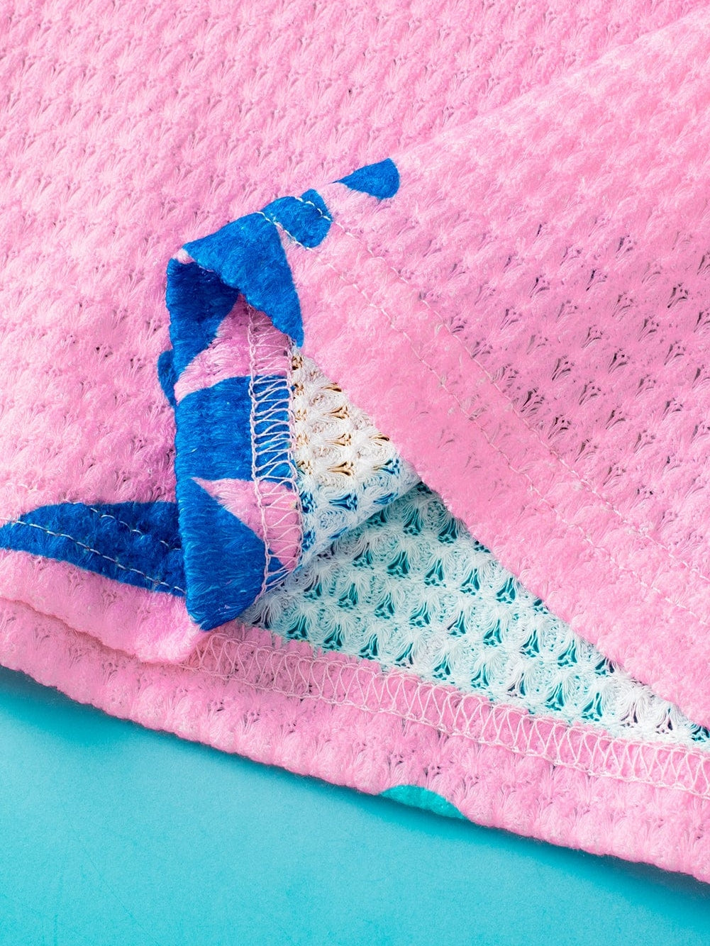 Pink Waffle Knit Floral T-Shirt
