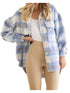 Oversized Fuzzy Plaid Jacket for Women