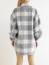 Oversized Fuzzy Plaid Jacket for Women