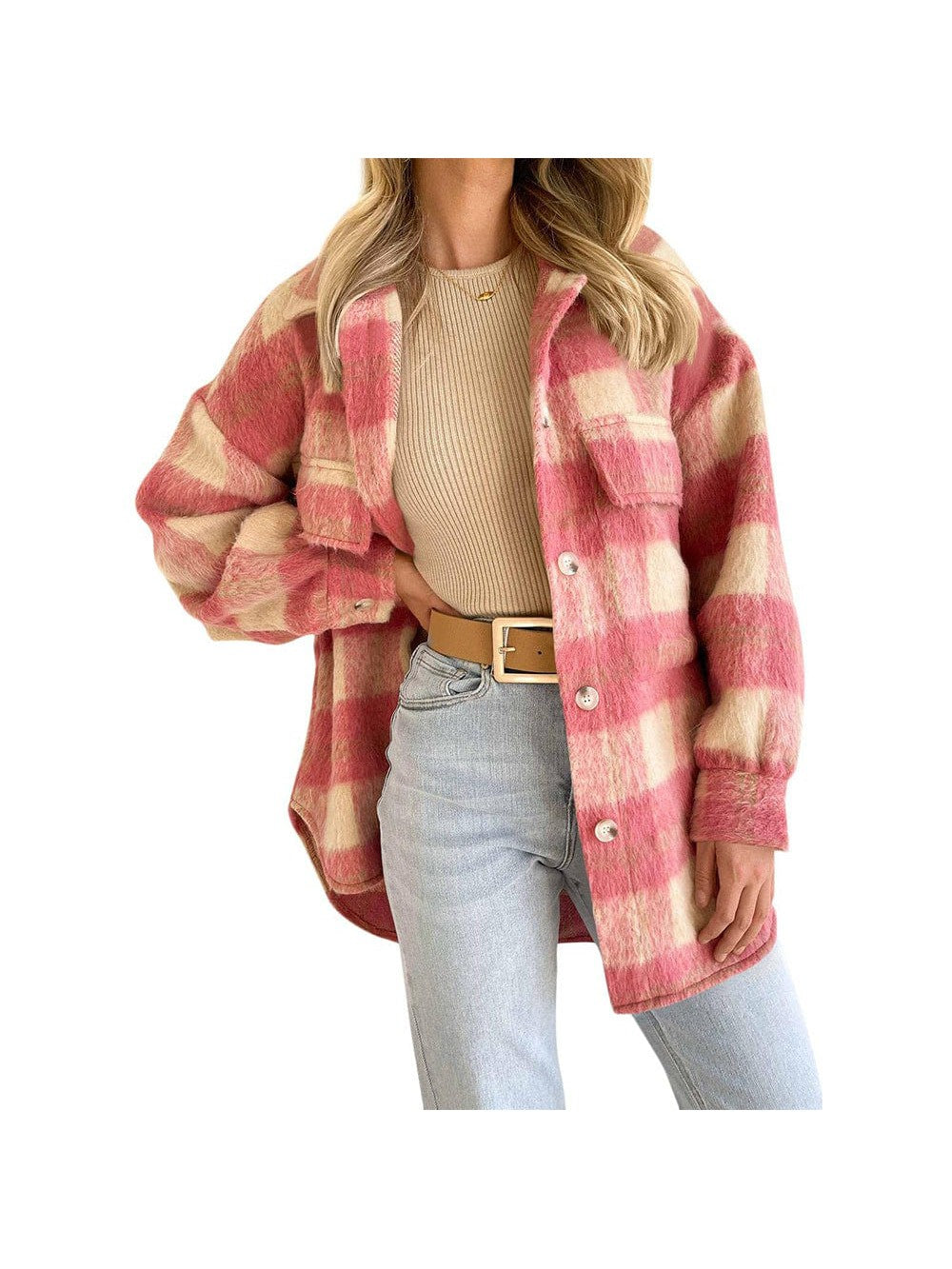 Lightweight Plaid Jacket for Women