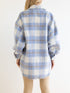 Oversized Fuzzy Plaid Jacket for Women