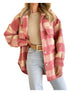 Oversized Fuzzy Plaid Jacket for Women