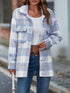 Oversized Fuzzy Plaid Jacket for Women