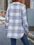 Oversized Fuzzy Plaid Jacket for Women