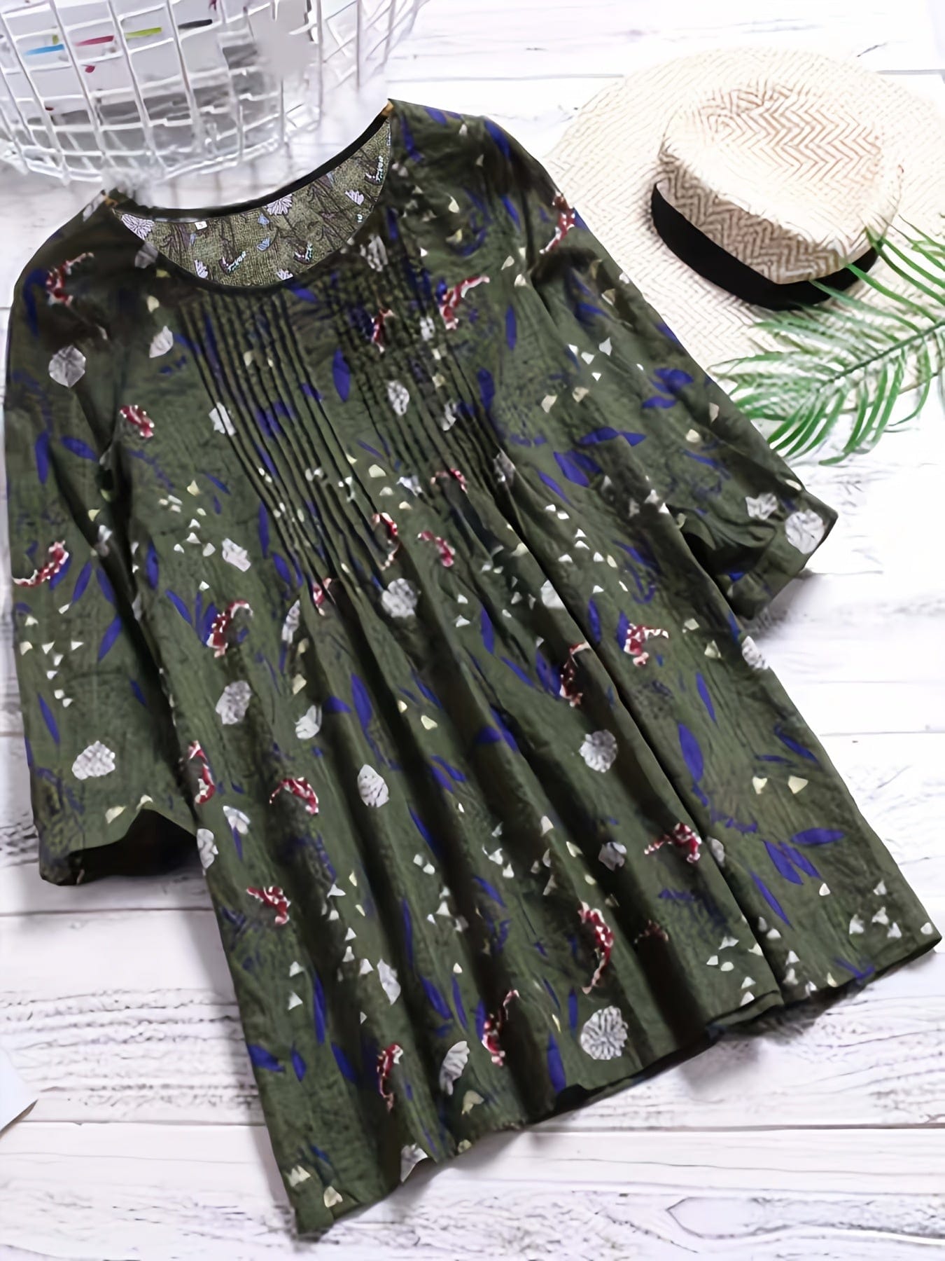 3/4 Sleeve Plus Size Blouse