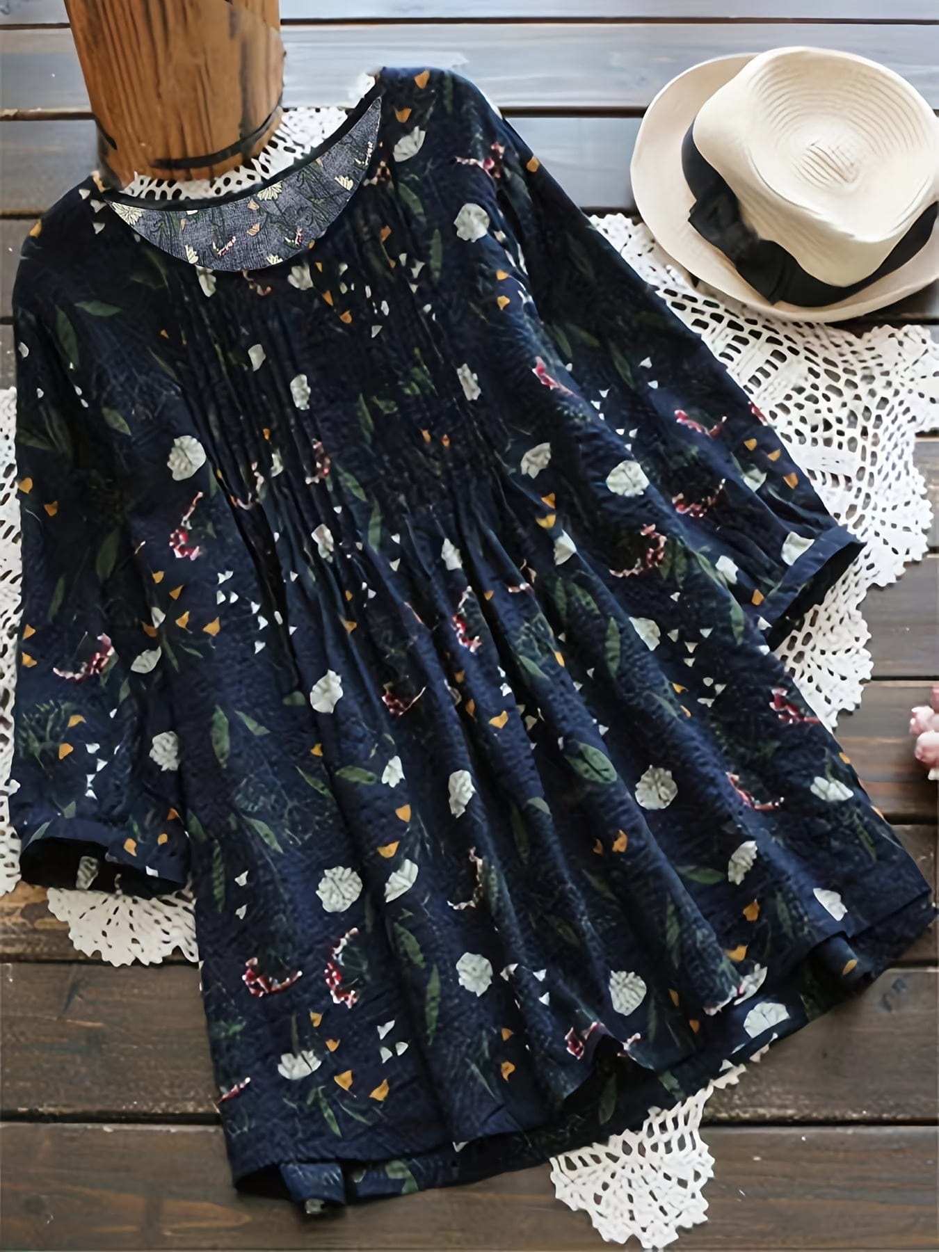 3/4 Sleeve Plus Size Blouse