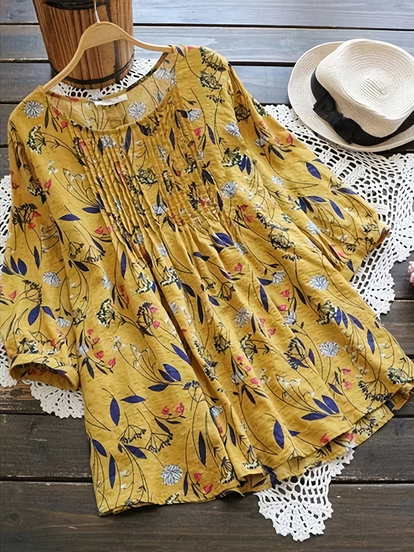 3/4 Sleeve Plus Size Blouse