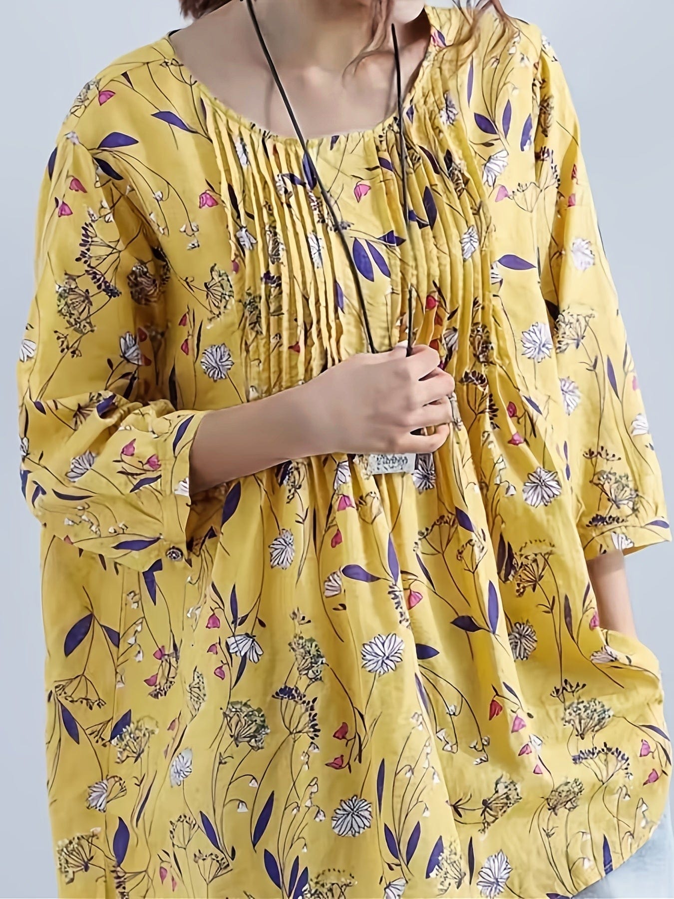 3/4 Sleeve Plus Size Blouse