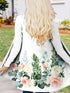 Open Front Long Cardigan with Tribal Print
