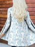 Open Front Long Cardigan with Tribal Print