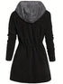 Colorblock Hooded Coat Plus Size