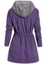 Colorblock Hooded Coat Plus Size