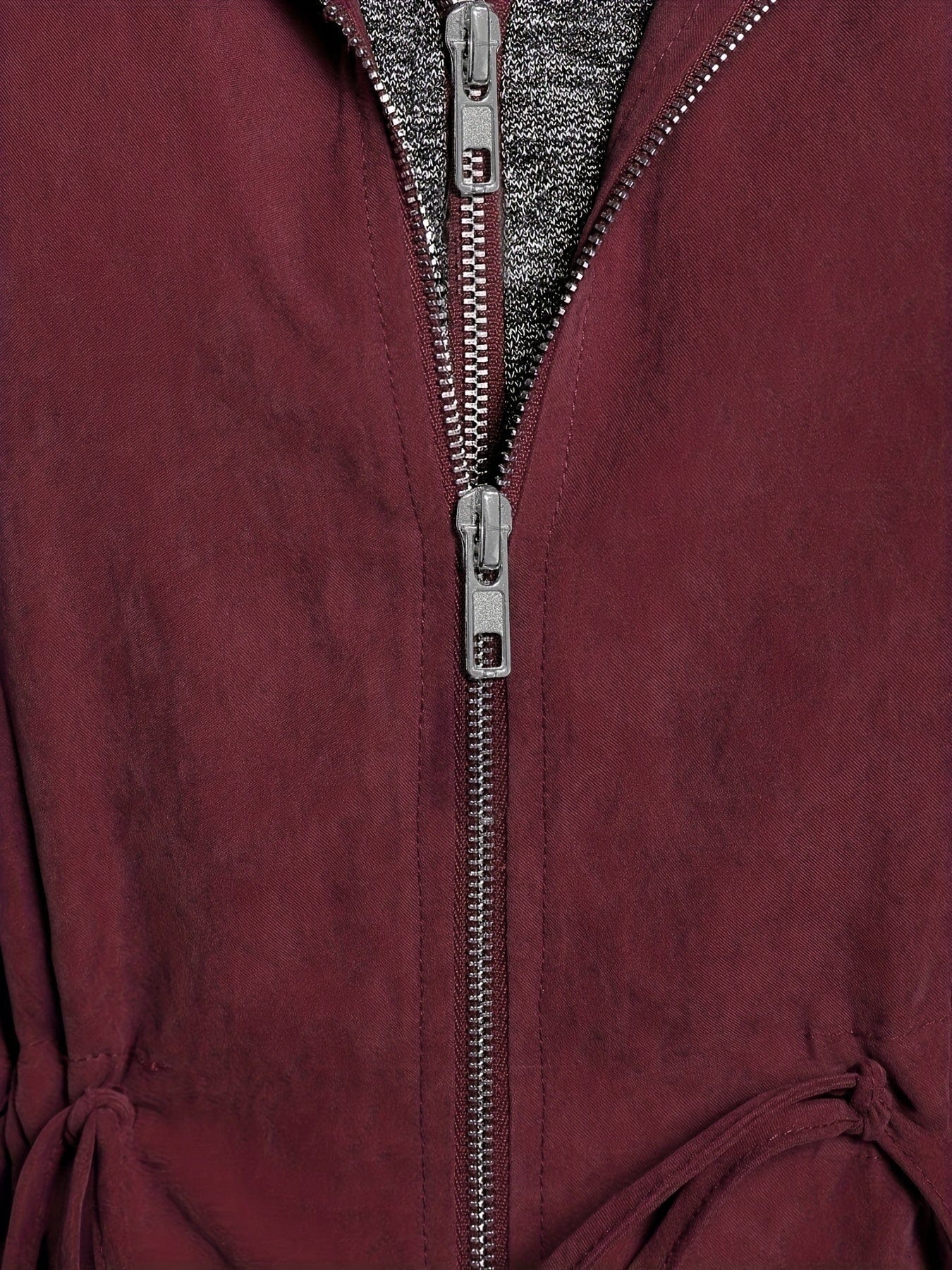 Colorblock Hooded Coat Plus Size