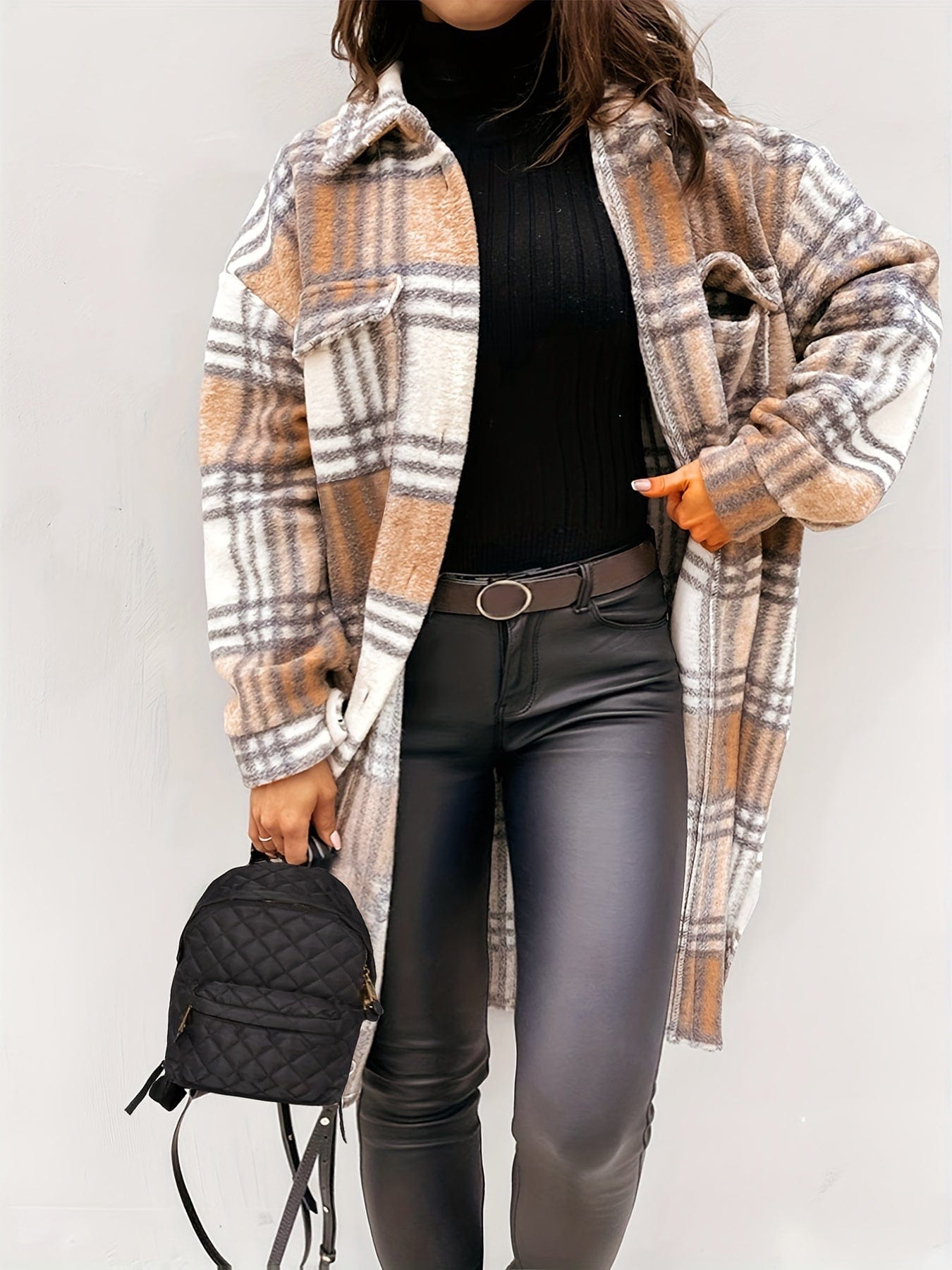Plus Size Oversized Plaid Shirt