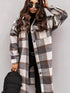 Button-Down Plaid Coat Plus Size