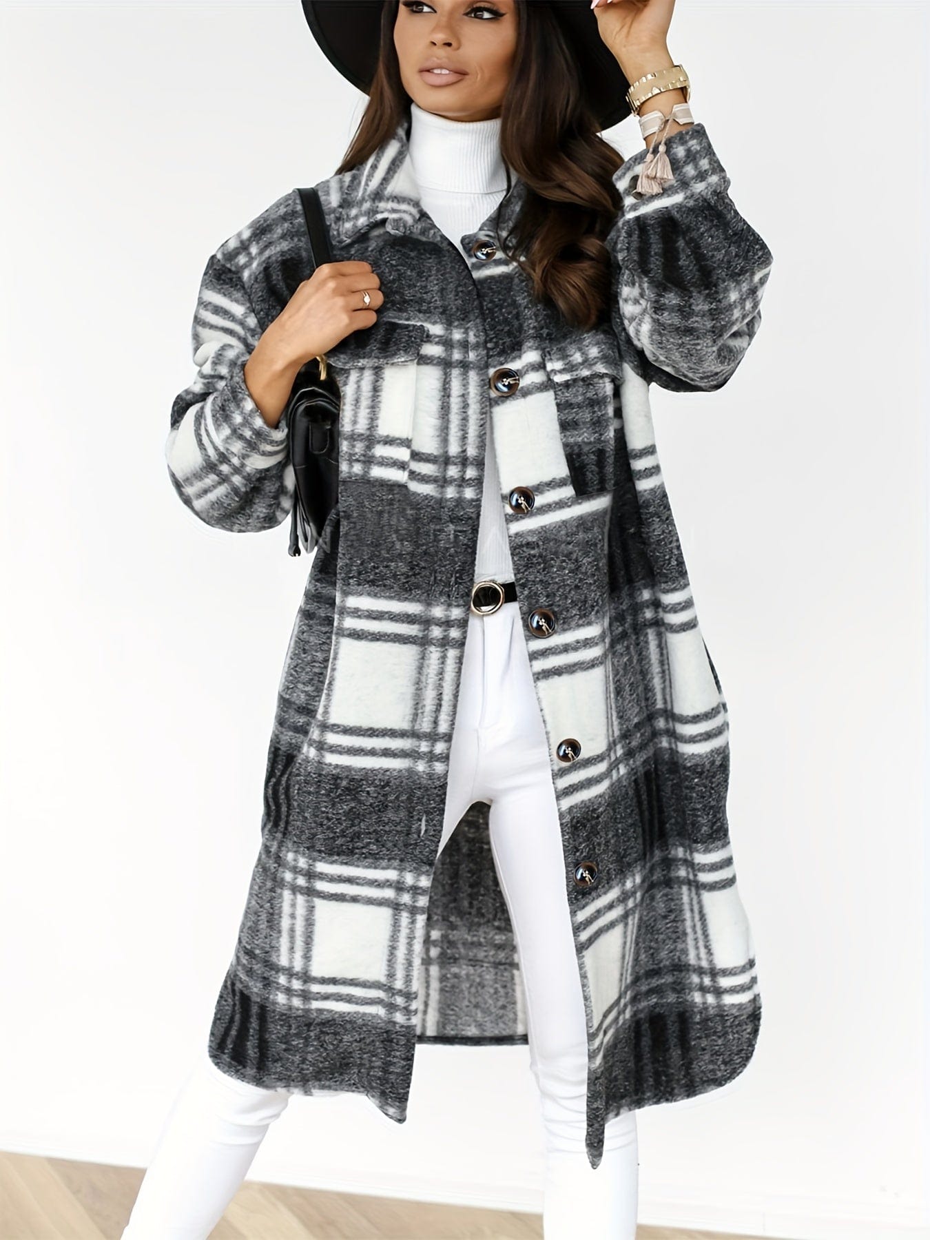 Plus Size Oversized Plaid Shirt