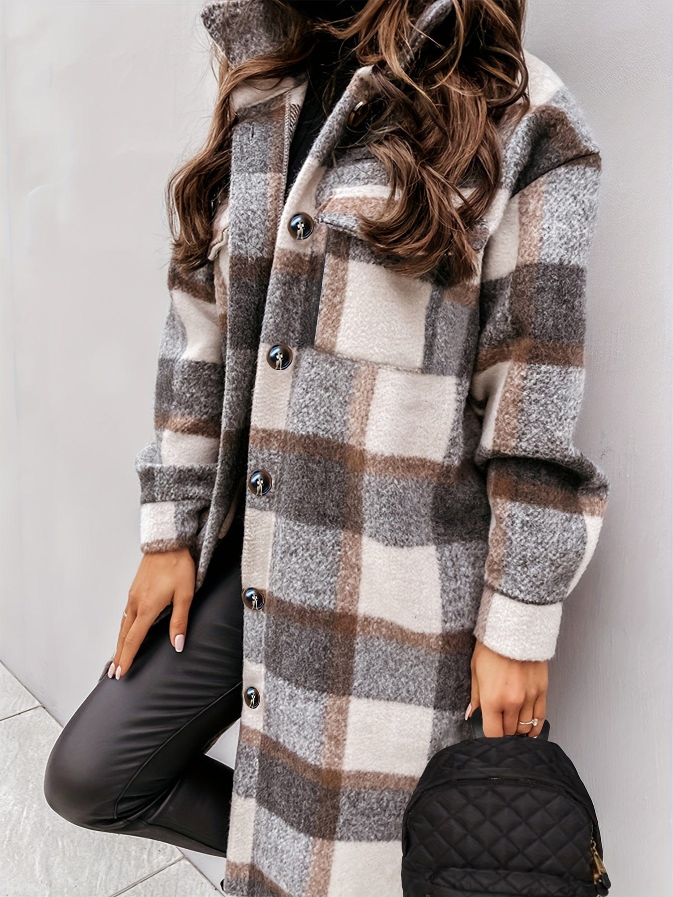 Plus Size Oversized Plaid Shirt