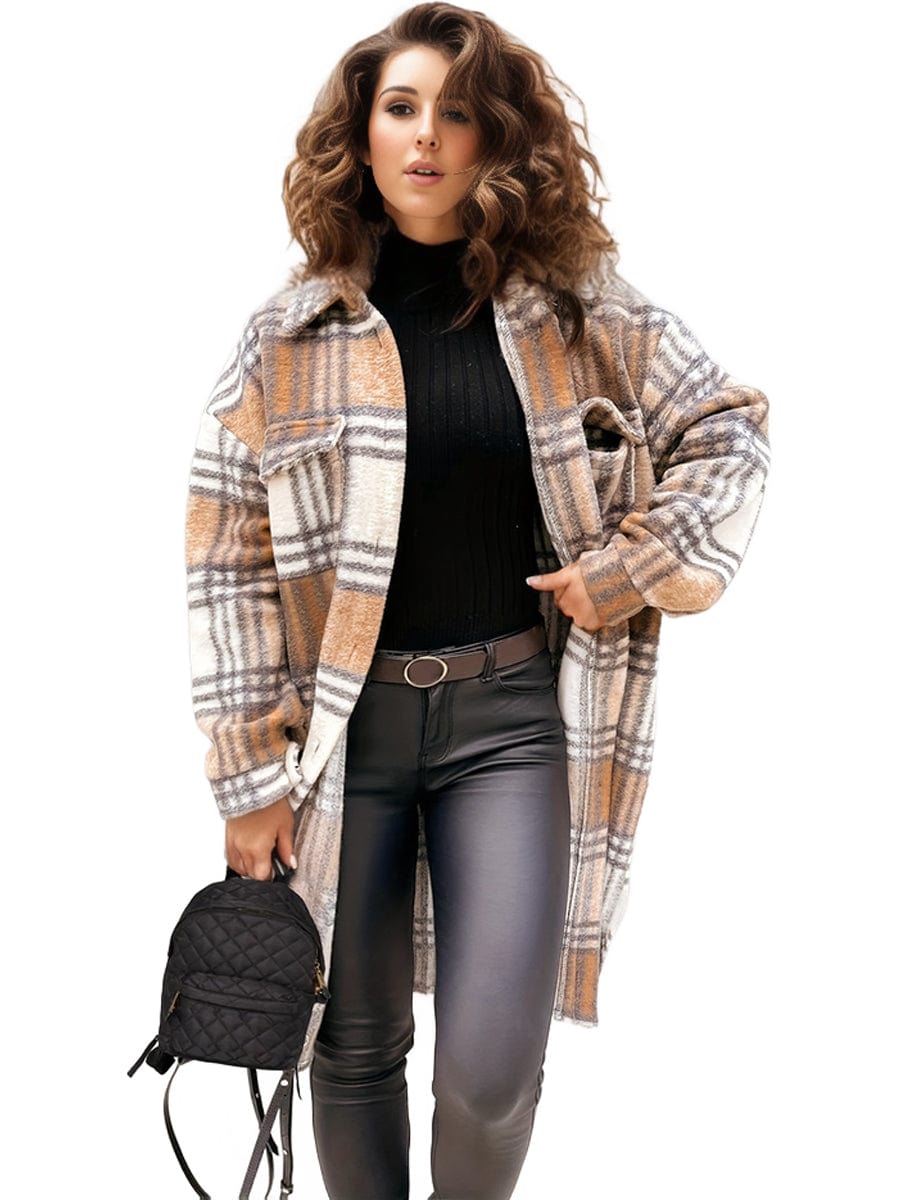 Plus Size Oversized Plaid Shirt