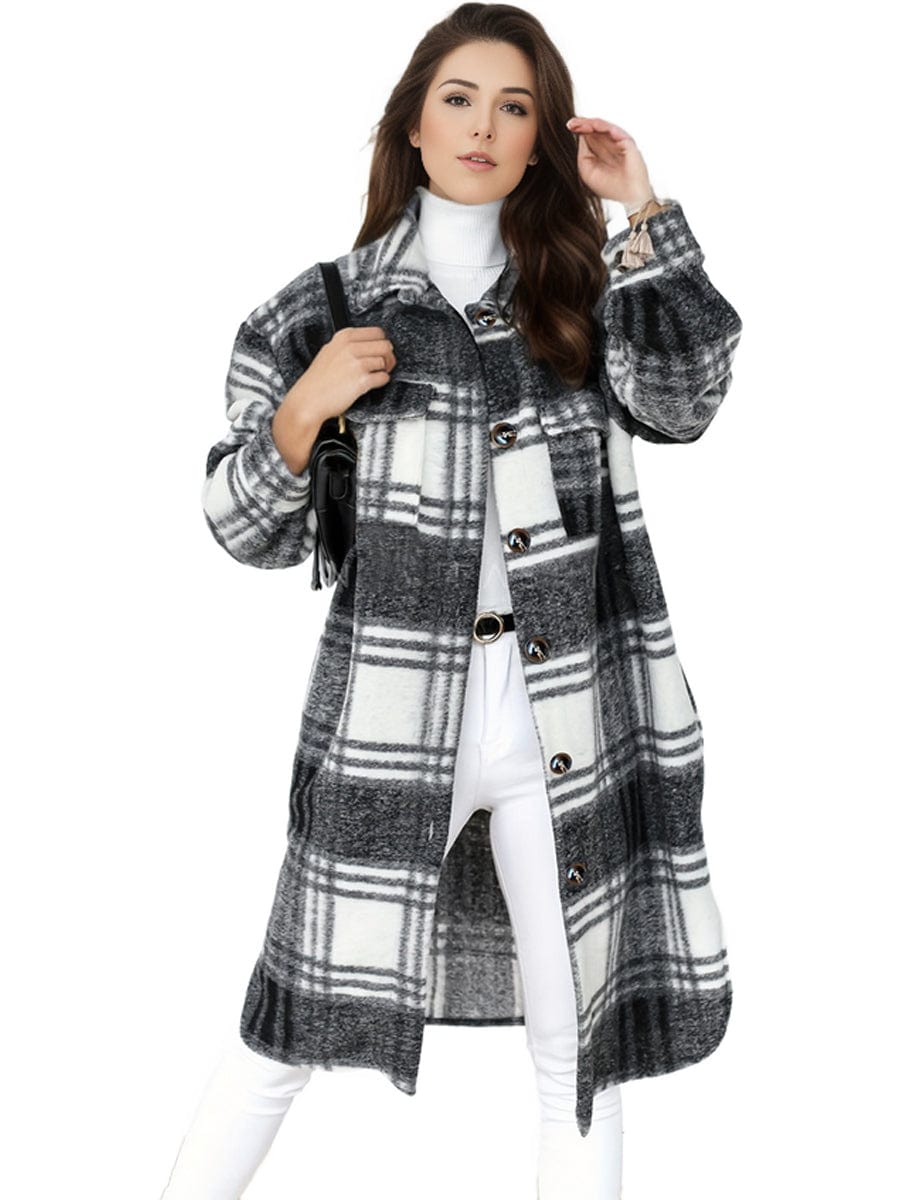 Plus Size Oversized Plaid Shirt