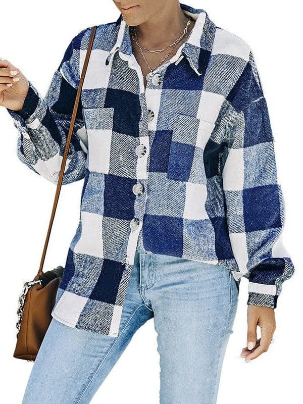 Plus Size Oversized Plaid Shirt