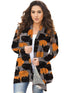 Relaxed Fit Plaid Shirt Jacket for Plus Size