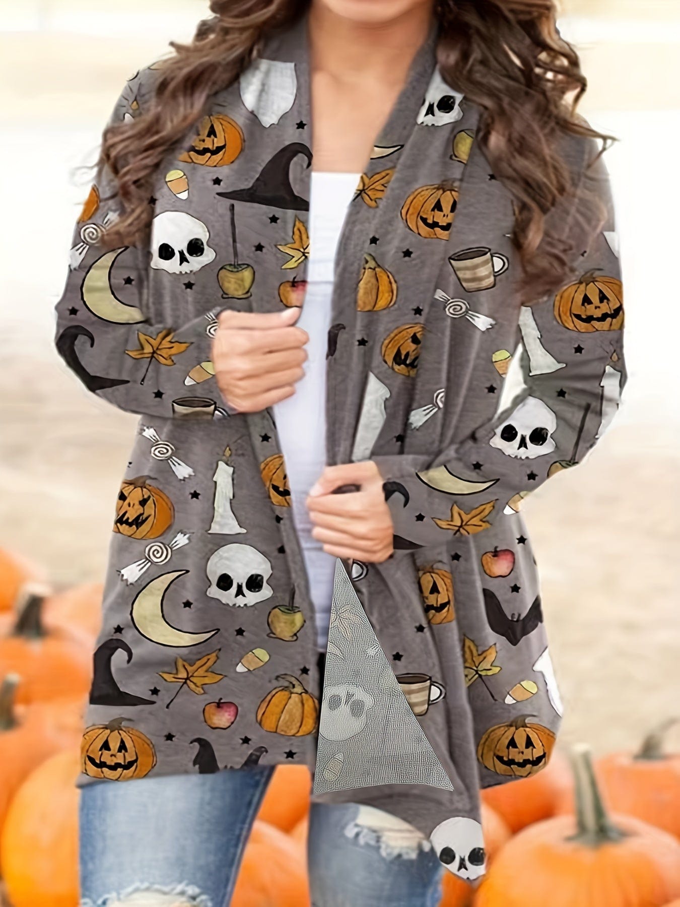 Relaxed Fit Plaid Shirt Jacket for Plus Size