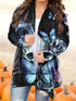 Relaxed Fit Plaid Shirt Jacket for Plus Size