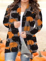 Relaxed Fit Plaid Shirt Jacket for Plus Size